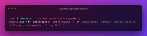 Here's the output when you log appearances: