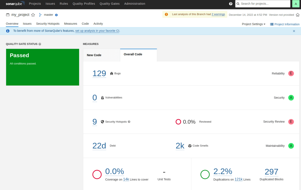 Sonarqube server without Docker