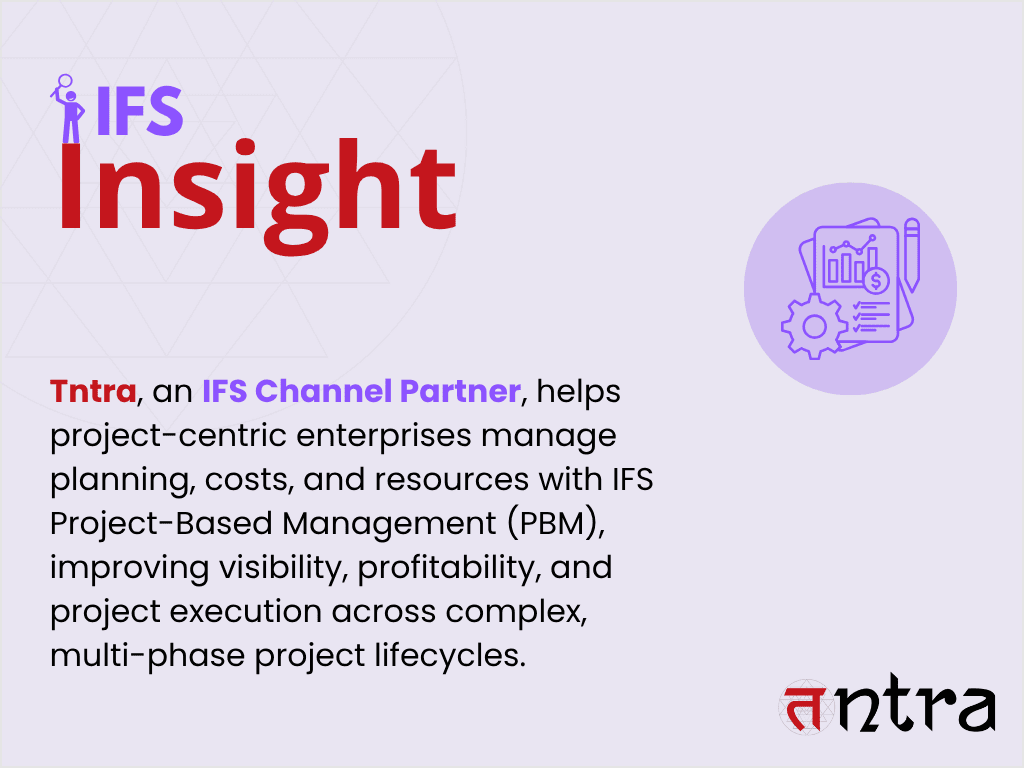 IFS Project-Based Management ERP dashboard for project lifecycle management