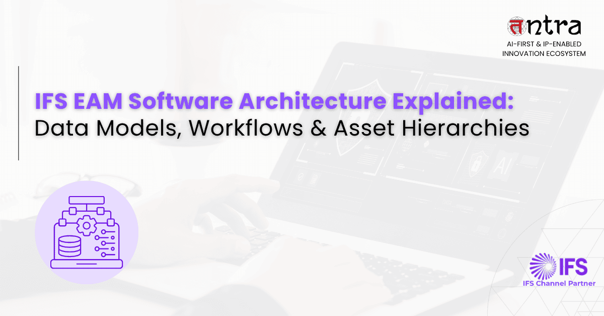 IFS EAM software architecture diagram showing data model workflow and asset hierarchy