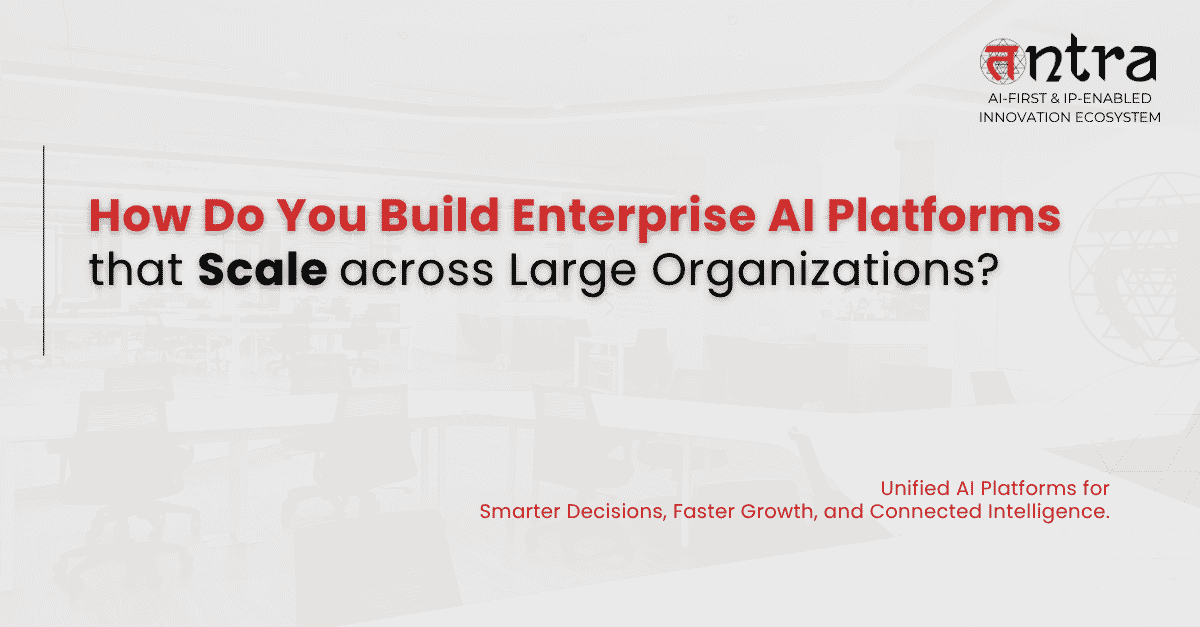 Enterprise AI platform architecture connecting departments across a business